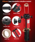 Features of the Kick Seized Bolts Loose With This 1300W Magnetic Induction Heater, including handle, switch, and fan.