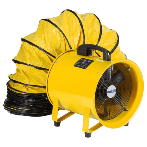 Heavy Duty 8 Inch Air Mover Portable Ventilation Fan With 3500RPM Copper Motor Delivers 1000CFM Airflow 16 Foot Flexible Duct