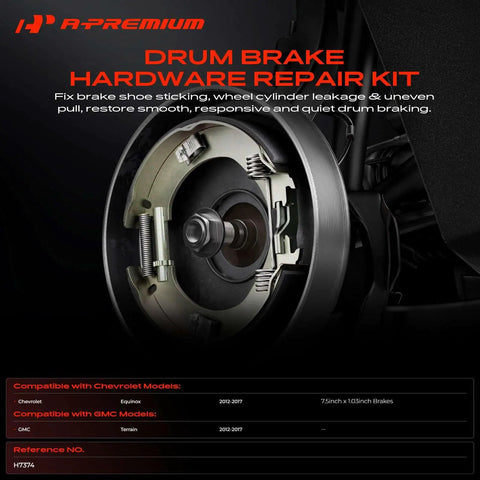 A-Premium Rear Side Drum Brake Hardware Kit For Chevy Equinox 2012-17 And Gmc Terrain 2012-17 H7374 on rear drum brake assembly