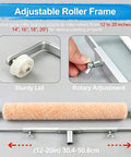 No Nonsense Heavy Duty Textured Paint Rollers For Walls With Medium Nap Polyester and Lightning Fast Paint Flow Coupled to Lightweight Extension Pole Plus Solid Painter Brush Set Total DIY Home Refresh Essential adjustable roller frame with sturdy lid and rotary adjustment features.