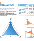 Installation guide for Beige 6 Ft Triangle Sun Shade Sail For Patio Pergola Backyard Deck Carport UV Blocking Permeable HDPE Knit Fabric Shade Canopy