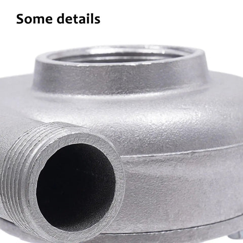 Close-up of 500W Micro Hydroelectric Generator Portable Water Turbine Power Station With Bearing High Flow Rate Mini Hydro Power Generator, showing aluminum alloy detail of housing.