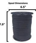 One Quarter Inch Black Shock Cord For Outdoor Use, Marine Grade Polyester Bungee Cord On A 250 Foot Spool, UV Resistant