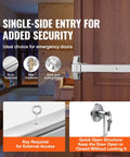 Heavy Duty 28 Inch Stainless Steel Push Bar Panic Exit Device With Exterior Lever And 3 Keys Commercial Emergency Door Hardware installed