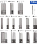 Extra Long Magnetic Security Bit Set 50 Piece Screwdriver Bit Kit with various sizes and shapes for heavy duty projects