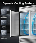 Built Different Commercial Reach In Upright Freezer With Three Solid Doors 72 Cubic Feet Stainless Steel Frame showcasing dynamic cooling system.