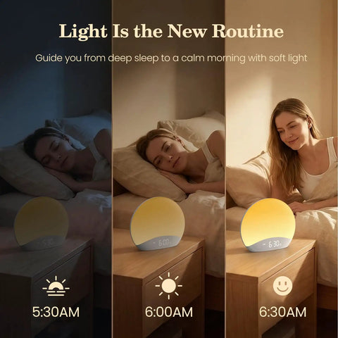 Rock Solid Sound Machine Paired With Sunrise Alarm Clock And Soothing Night Light For Chill Bedroom Upgrades Deep Sleep Cycles And Smooth Morning Wake Ups