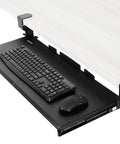 Under Desk Keyboard Tray With Heavy Duty Clamp Mount System 27 Inch Sliding Keyboard Drawer For Ergonomic Typing And Mouse Space Saving