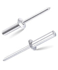 60 Piece Closed End Pop Rivets Kit All Aluminum Dome Head Sealed Blind Rivets In 4.8x10mm 4.8x12mm 4.8x16mm Three Sizes Twenty Each