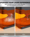 Comparison of fumes with and without Portable Fume Extractor With Five Layer Filtration For Laser Cutters And Soldering Stations.