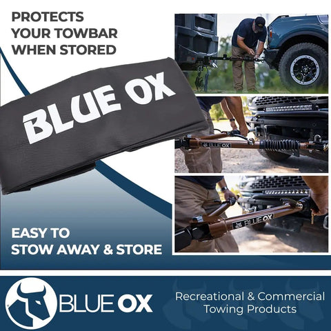 Heavy Duty Vinyl Tow Bar Cover for Alpha 2 Alpha Aladdin and Aventa XL Tow Bars, Weatherproof Shield in outdoor setting