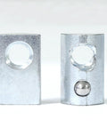 Front view of Built Tough 1/4-20 Threaded Steel Roll In T Nut With Ball Spring For T Slot Rails And 10 Series Aluminum Extrusion Profiles.
