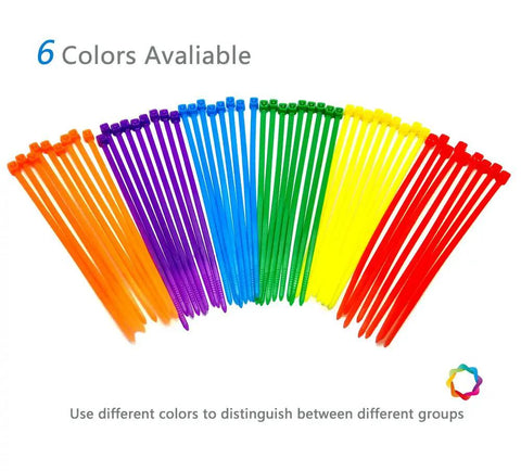 8 Inch Heavy Duty Cable Ties Assorted Colors 300 Pack For Home Office Cord Management And Projects Multi Purpose Zip Ties