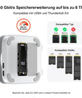 Heavy Hitter Mac Mini M4 Stand Hub delivering 40Gbps Thunderbolt expandability with NVMe SSD enclosure and compatibility details.