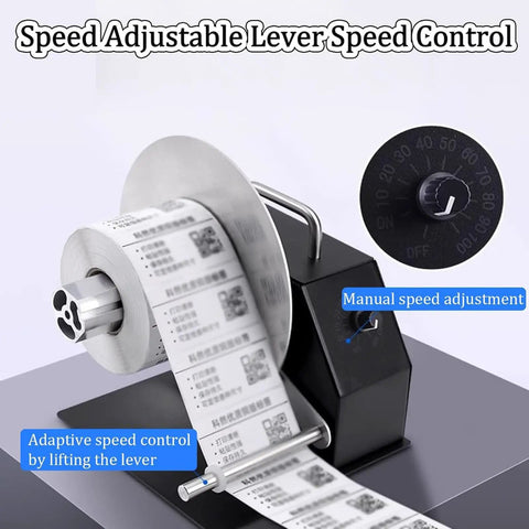 Heavy Duty Adjustable Speed Label Rewinder Machine For Fast Tape And Sticker Reuse with manual speed control and continuous label roll.