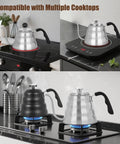 Gooseneck Kettle For Manual Drip Coffee And Tea Barista Grade 40oz Stainless Steel Pour Over Kettle With Thermometer For Stovetop Use