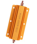 Beefy 200W 8 Ohm Aluminum Housed High Power Resistor for Industrial Equipment Power Supply and Top Tier Audio Systems Rugged Professional Grade Electrical Component, orange finned body with mounting holes