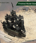 Epic Dope 3D Metal Puzzle Kit Flying Dutchman Pirate Ship Model displayed on map background, finished size dimensions shown.