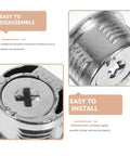 Close-up of Cam Lock Pins Kit 10 Pcs Furniture Connecting Brackets for easy installation and disassembly in cabinets and wardrobes.