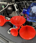 Five Piece Auto Oil Funnel Set With Flexible Neck And Filter Screen for Gas Oil Coolant and Engine Oil in garage use