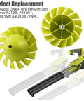 2 Pack Replacement Blower Fan For Ryobi One Plus 18V Leaf Blowers P2108 P21081 P21081VN P21081VNM shown with blower