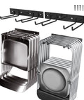 2 Pack Folding Chair Storage Rack Wall Mount Hangers For Garage Organization Heavy Duty Steel Construction Holds Up To 150 Lb