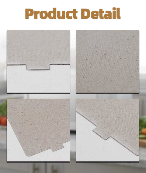 Close-up of Three Pack Microwave Waveguide Cover Insulation Mica Sheet Replacement 5304523276 showing texture and cut details