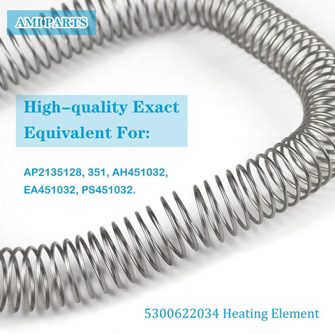 5300622034 Dryer Restring Heating Element Coil Replacement for AP2135128 AH451032 EA451032 PS451032 close-up view
