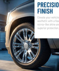 Set Of Four Heavy Duty Wheel Center Caps For Cars Silver 2.48 Inch Universal Fit on a polished wheel showcasing a modern design.