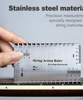 Hand holding Guitar String Height And Action Gauge Ruler Set for Electric Acoustic and Bass Stainless Steel Setup Tool with Fret Rocker