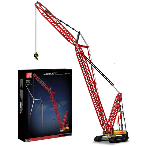 Realistic Crawler Crane Building Block Kit With Motors For Adults, Heavy Duty Engineering Set, 4318 Pieces, and packaging