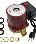 Smooth Operator 115V 1/25 HP Circulator Pump For Domestic Hot Water And Heating Units Fast Swap Heavy Duty Upgrade For 59896114 Up15 18b5 visible with accessories.
