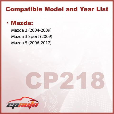 Compatible model list for Premium Activated Carbon Cabin Air Filter Replacement For Mazda 3 2004 2009 Mazda 3 Sport 2009 And Mazda 5 2006 2017