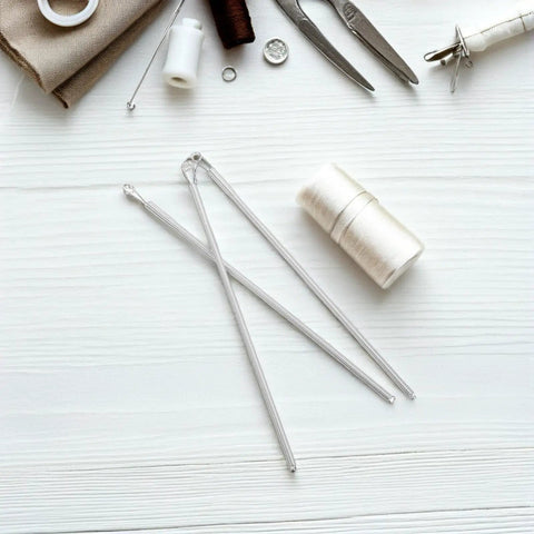 Elastic Drawstring Replacement Tool With Smooth Surface Iron Spring Needle Threader Clips 3 Pack For Pants And Jeans, Easy Threading For Sewing Kit DIY Projects, Go To Quick Threading Tool For Repairs, silver 23 cm tools