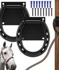 Heavy Duty Solid Steel Horse Tie Ring Set Two Pack With Expansion Screws 3 By 3 Inch Cross Ties Down For Stable Barn Tack Room Black Built Like A Tank