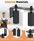Sliding Gate Guide Rollers and Hardware Kit with Heavy Duty 4 Inch Adjustable Nylon Wheels and Rust Proof L Bracket, Black Finish