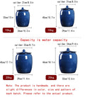 Kitchen Game Changer Top Shelf Blue Porcelain Rice Jar Snug Sealed Grain Bin for Flour Coffee or Tea with dimensions and capacity details.