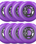 8 Pack Inline Skate Wheels Set For Roller Blades Scooters RipStik Replacement 64mm 70mm 72mm 76mm 80mm 85A Durable Purple Polyurethane No Bearings Or Spacers Included For Outdoor Indoor Use