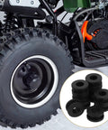 10 Pcs Motorcycle Rubber Grommet Replacement Kit With Easy Installation And Reusable Black Washers For Side Cover Accessories, Durable Gasket Set For Bike Maintenance. Black rubber grommets shown on motorcycle side cover and wheel