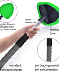 Extendable Car Window Cleaner With Four Reusable Microfiber Pads Aluminum Pole And 50ml Spray Bottle Inside Glass Wiper Kit in hand