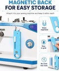 4 In 1 Needle Threader Kit With Seam Ripper Magnifying Glass And Magnetic Guide For Easy Threading Stitch Removal And Quick Sewing Fixes No Fuss All In One Sewing Accessory For Home Crafters attached to sewing machine with magnetic back
