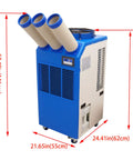 Rock Solid 220V Portable Air Conditioner With 22000 Btu Cooling Power 2400 Watt Rotary Compressor side view with three hoses.