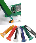 Six Pack Solder Mask Ink For PCB Soldering And BGA Repair, Light Cure Mask Paint, 10cc bottles, applied on circuit board