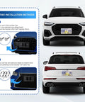 Audi Front License Plate Bracket Mounting Kit For 2000 Through 2025 A3 S3 A4 S4 A5 S5 A6 S6 A7 S7 A8 Quattro Allroad Q3 Q5 Q7 Q8 installation view
