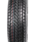Side view of tire from the 2 Pack Trailer Tire And Rim Bundle With 13 Inch White Spoke Wheels, 5 Lug On 4.5 Inch Center, ST175/80D13 B78-13 Load C.