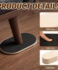 Eight Pack Heavy Duty Furniture Sliders For Carpet And Hardwood Flooring Featuring A Thick Cushioned Buffer, with a cushioned pad under a furniture leg.