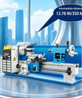 Upgraded 7X14 Inch Benchtop Mini Lathe Machine With Variable Speed And Knockout Precision Built Different For Heavy Duty Turning drilling showing features.