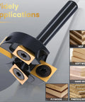 Slab Flattening Router Bit With One Quarter Inch Shank And One And A Quarter Inch Cutting Diameter Tungsten Carbide Inserts