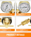 CAMPFIRE Argon/CO2 welding regulator with dual gauges, gold finish, CGA580 inlet