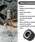Heavy Duty Wheel Stud Installer Tool Kit Set 2 Pack Pro Grade Lug Stud Tools use instructions on car hub assembly